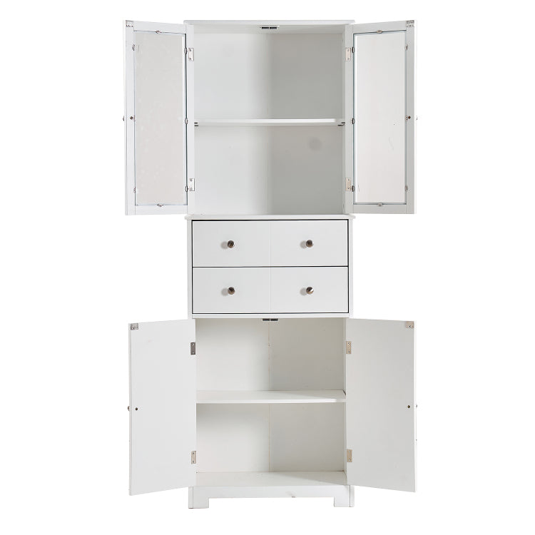 67" Tall Kitchen Pantry Cabinet With Doors And Shelves Large Stand Up Pantry Storage Cabinet With Drawer Large Food Cupboard Storage Cabinet For Kitchen Bathroom Craft Room, White