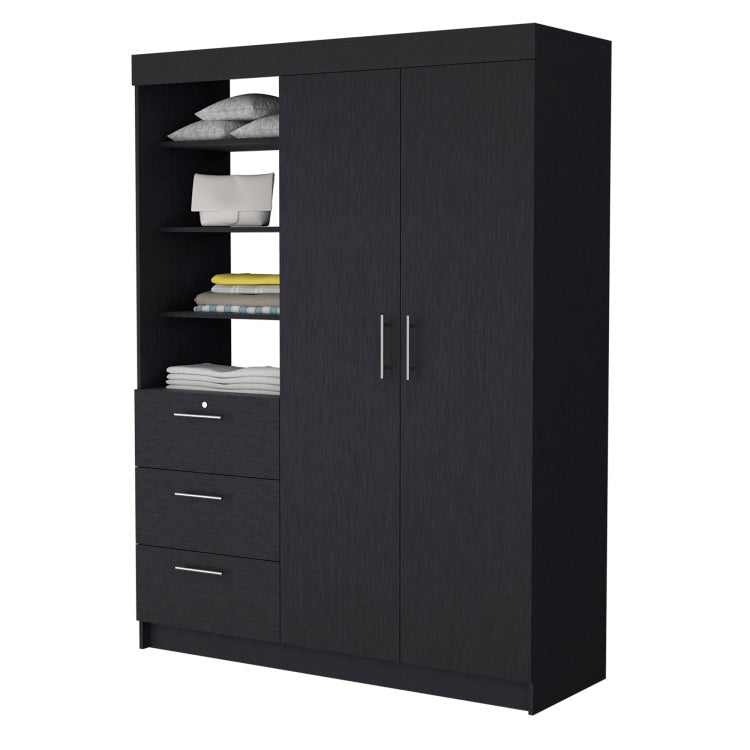 Tempe 3 Drawers Armoire, 3 Tier Shelf, 2 Door