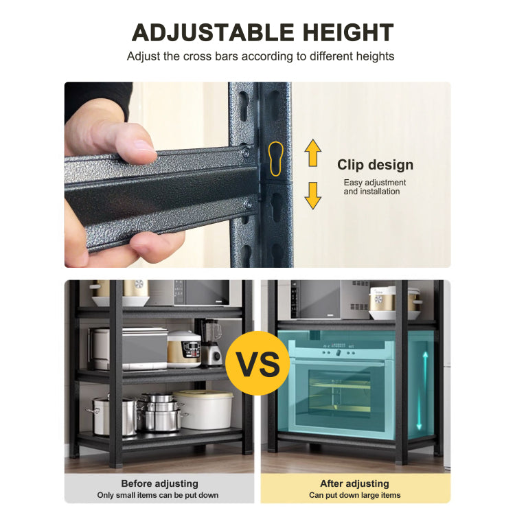 63" H Adjustable Storage Rack, Adjustable Shelves, 2000Lbs Five Tier Shelving Unit, Scratch Resistant And Wear Resistant Panels, Black, Requires Assembly