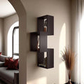 Wenge Wall Mounted Geometric Shelf Unit