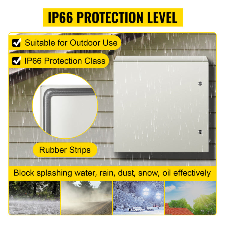 Nema Steel Enclosure, 24 X 24 X 8'' Nema 4X Steel Electrical Box, Ip66 Waterproof & Dustproof, Outdoor Indoor Electrical Junction Box, With Mounting Plate
