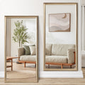 32*70Inch Full Body Floor Mirror With Artificial Wood Frame, Elegant Design And Durability, A Must Have For Bedrooms, Clothing Stores And Salons