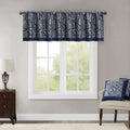 Jacquard Window Valance Navy 50X18"