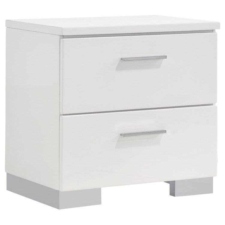 Dulcey White High Gloss 4 Piece Full Bedroom Set
