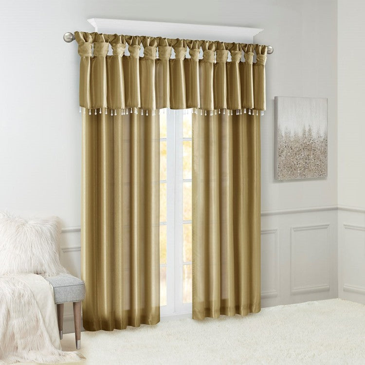 Twist Tab Lined Window Curtain Panel Bronze 50X95"