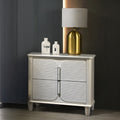 Pearl White Finish Luxury Glam Nightstand Of 2 Drawers Wooden Bedroom Furniture 1Pc