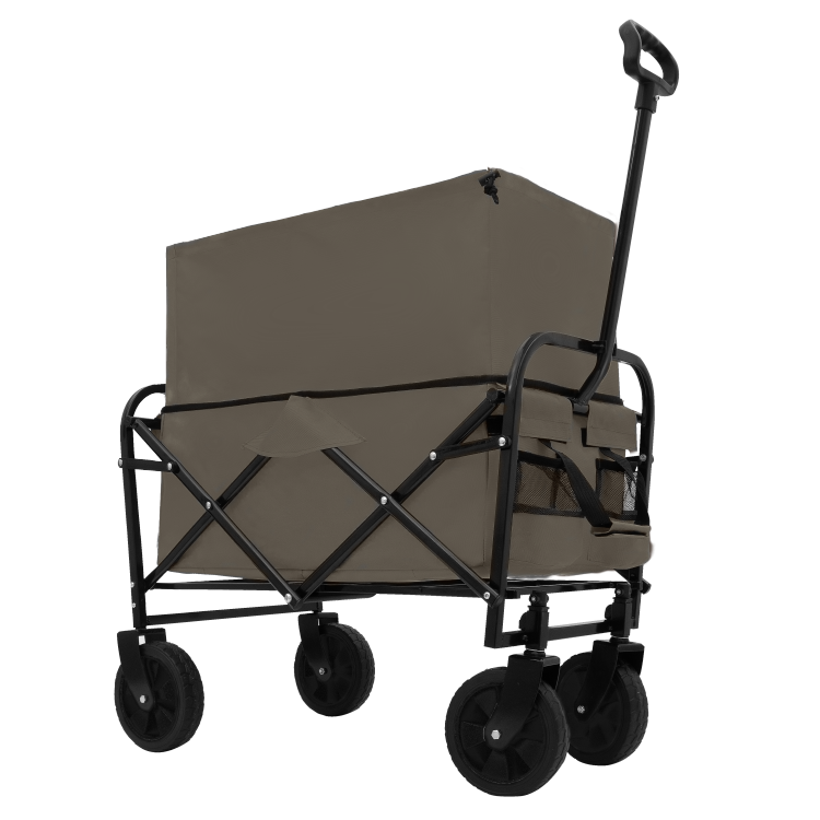 Minimeetall Multi Use Bag,Collapsible Foldable Wagon Cart Beach Wagon Heavy Duty Utility Cart Utility Wagon Grocery Cart For For Camping 3Pcs Plastic Liner Bag Cover , Olive Green
