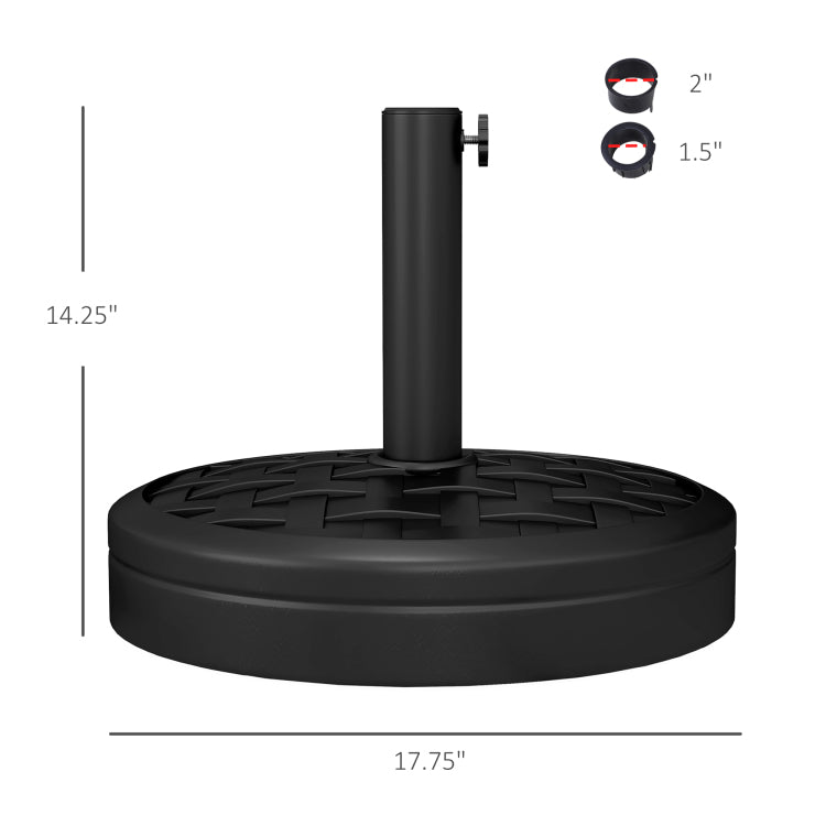 Outsunny 18" Patio Umbrella Base, 40 Lbs. Concrete Heavy Duty Umbrella Stand With Metal Umbrella Holder For 1.5" Or 2" Umbrella Poles, Round Market Umbrella Stand For Outdoor, Lawn, Poolside, Bronze