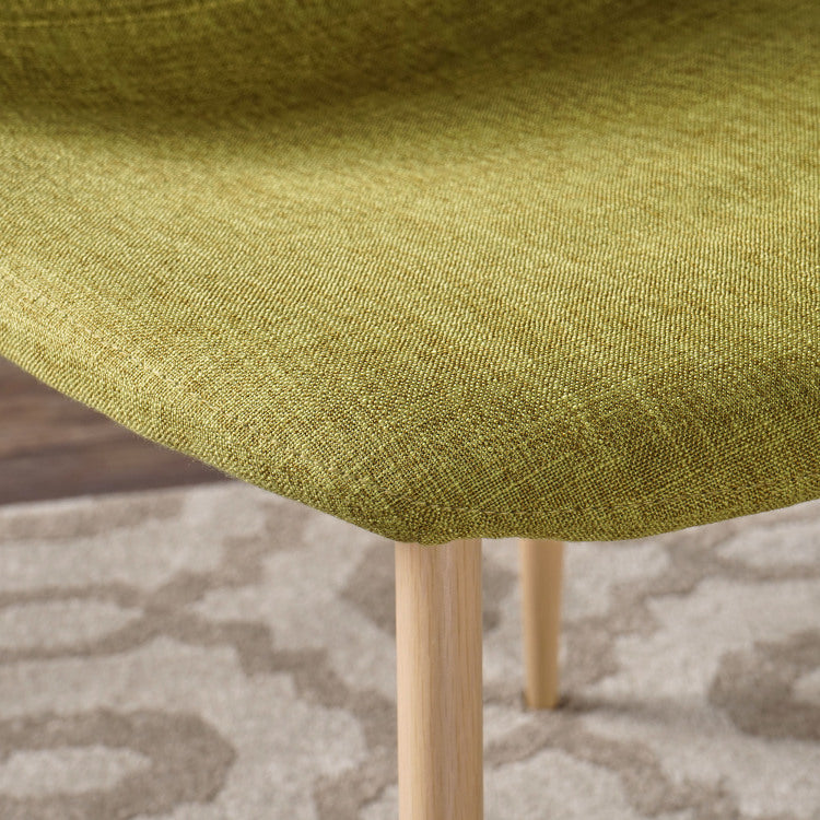 Mid Century Modern Fabric Upholstered Dining Chairs, green - fabric
