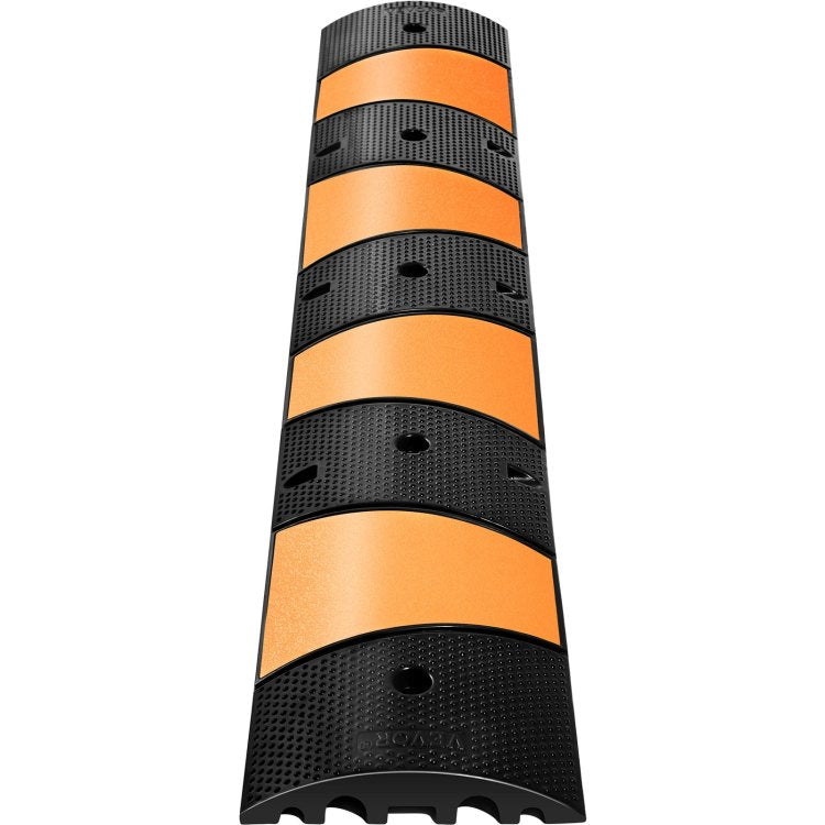 Rubber Speed Bump, 2 Pack 2 Channel Speed Bump Hump, 72.8" Long Modular Speed Bump Rated 22000 Lbs Load Capacity, 72.8 X 12.2 X 2.2 Garage Speed Bump For Asphalt Concrete Gravel Driveway 6 Ft