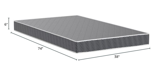 6 Inch Waterproof High Density Foam Mattress With Navy Blue Diamond Quilted Fabric. Quilting Ensures Both Style And Airflow For Cool Sleep.Twin Size