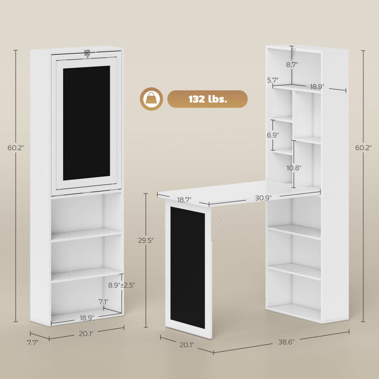 Fold Out Convertible Office Desk, Wall Mount Computer Desk
