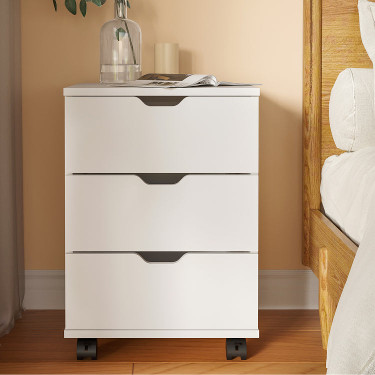 3 Drawer Vertical Filing Cabinet Rolling Wood Mobile File Cabinets Under Desk For Home Office With Casters Non Assembled