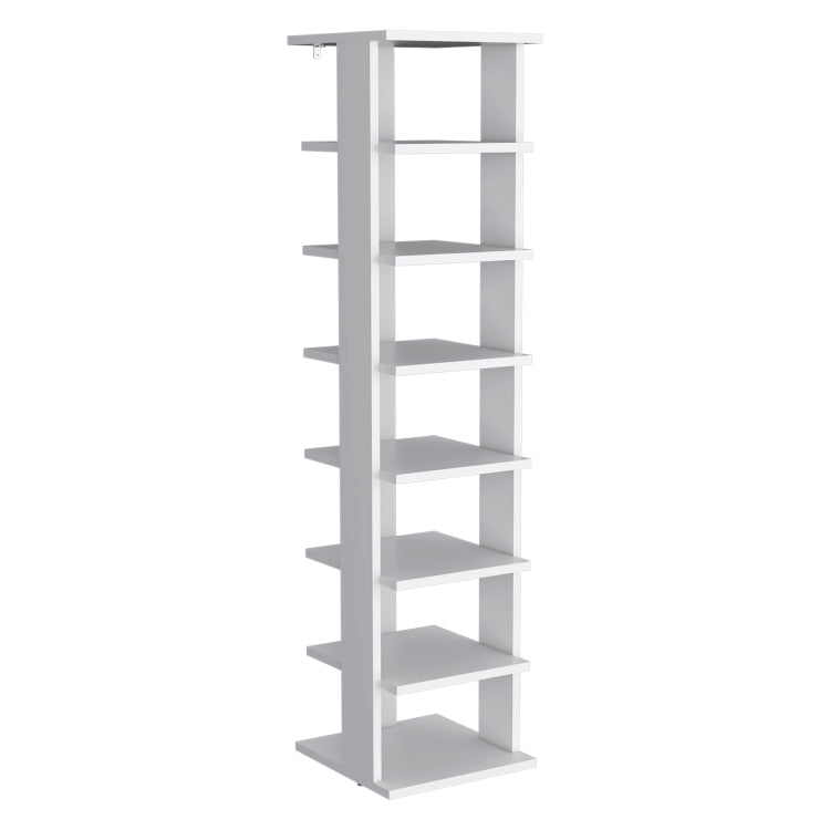 Shoe Rack, White, 7 Shelves