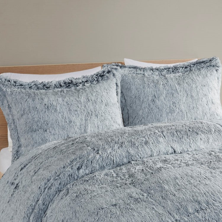 Twin Twin Xl Shaggy Long Fur Comforter Mini Set