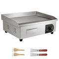 Commercial Electric Griddle, 21 X 11.8 Inch, 1750W, 122 570 F Adjustable Temp Control, Stainless Steel Countertop Flat Top Grill With 2 Spatulas, 2 Brushes And 4 Foot Pads, For Steak, Pancake