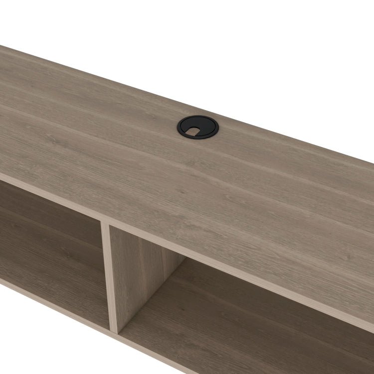 White Oak 2 Shelf Central Floating Media Rack