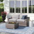 Fully Assembled 2 Person Wicker Seating Set With Cushions