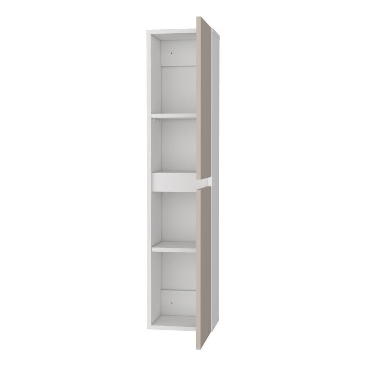 Dateland Two Door Wall Cabinet, Stylish Vertical Storage For Bathroom Or Kitchen, Light Beige And White