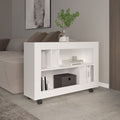 Joge 37,4" Wide Console Table Cart With Six Shelves, Casters, Entryway Table, Side Table, Living Room Table, For Living Room White