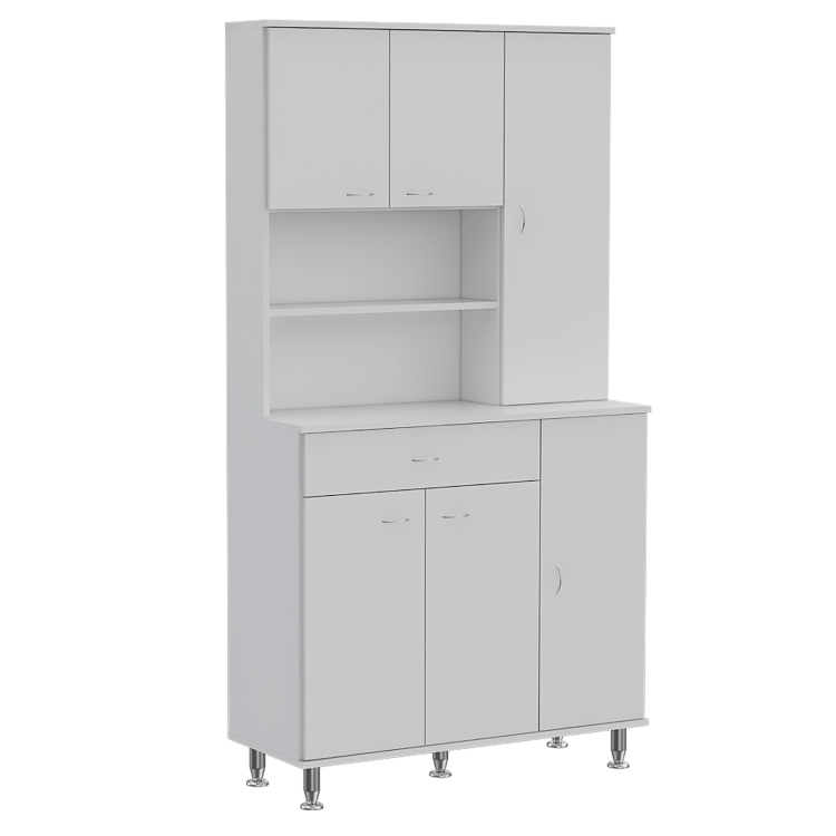 Venice 90 Pantry Cabinet, Multiple Cabinets, One Drawer, Two Open Shelves