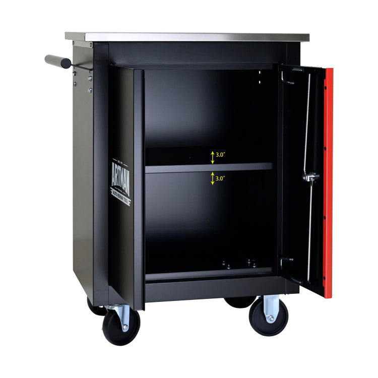 Double Door Clapboardl Multi Function Tool Cart Blak&Red