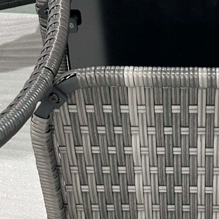 Outsunny Rattan Side Table, Outdoor End Table With Storage Shelf, Aluminum Frame Square, Coffee Table With Tempered Glass Top, Mixed Gray