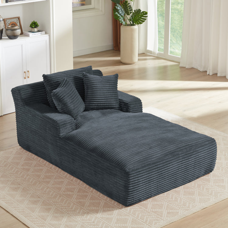 Oversized Chaise Lounge Chair Indoor, Corduroy Upholstered Modern Sofa Couch,No Assembly Required,Comfy Sleeper Sofa For Living Room,Office