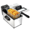 3L Deep Fryer With Basket, 1700W Electric Deep Fryer With Time & Temperature Control For Home Use, Removable Basket, Lid With View Window And Odor Free Filter, Stainless Steel, Dishwasher Safe