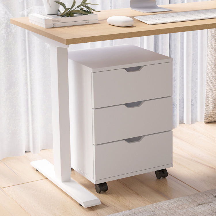 3 Drawer Vertical Filing Cabinet Rolling Wood Mobile File Cabinets Under Desk For Home Office With Casters Non Assembled