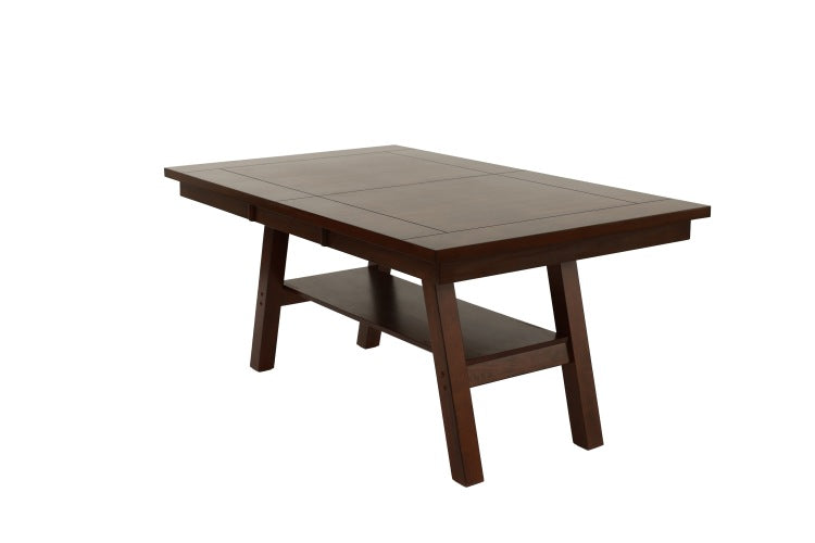 Dining Table Rectangle Dining Table W Shelve 1Pc Table Only Rubber Wood Dark Walnut Finish Dining Room Furniture