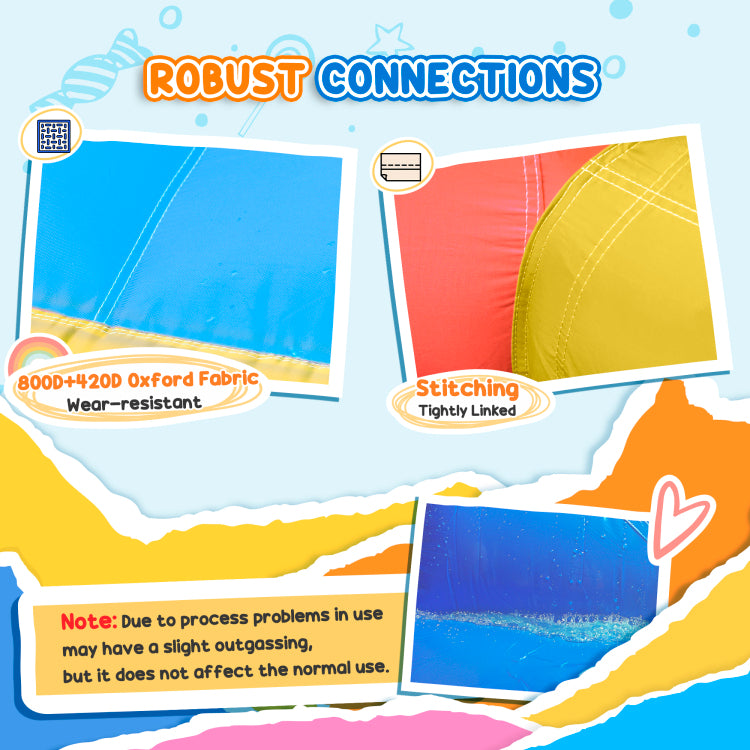 Outsunny Kids Inflatable Water Slide, 4 In 1 Bounce House Jumping Castle With 2 Slides, Climbing Wall, Trampoline, & Water Pool Area, Air Blower
