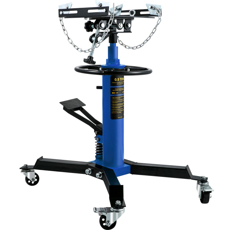 Transmission Jack, 33" 67" High Lift, 1100 Lbs Hydraulic Telescoping Transmission Jack, 2 Stage Floor Jack Stand 1 2 Ton Capacity With Foot Pedal, 360 Swivel Wheel, Garage Shop Lift Hoist