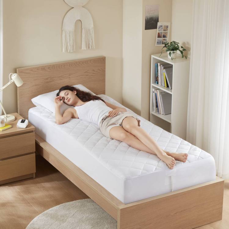 Twin Heated Mattress Pad,White