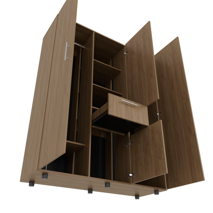 Alamo Lake Armoire Multi Storage With One Drawer, Natural Oak
