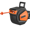 Retractable Air Hose Reel, 3 8 In X 50 Ft Hybrid Air Hose Max 300Psi, Air Compressor Hose Reel With 5 Ft Lead In, Ceiling Wall Mount Enclosed Air Reel, 180 Swivel Mount