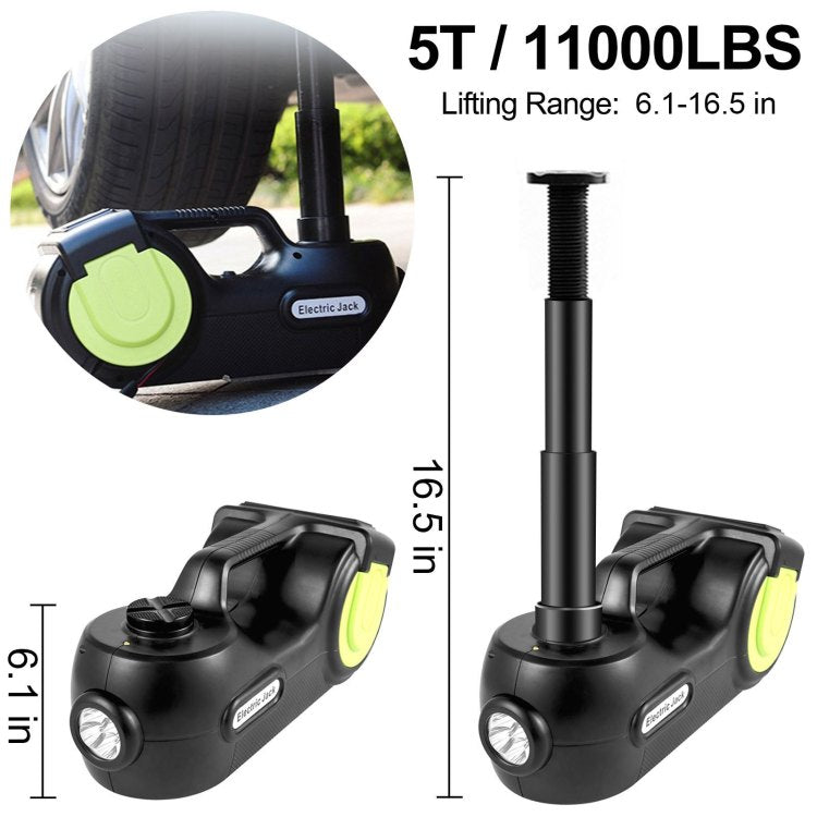 Electric Car Jack 5 Ton Car Jack Hydraulic, Electric Floor Jack With Electric Impact Wrench, Led Light Hydraulic Jack Car Repair Tool, 135 360 Mm Lifting Range For Suv Mpv Sedan Truck Repair