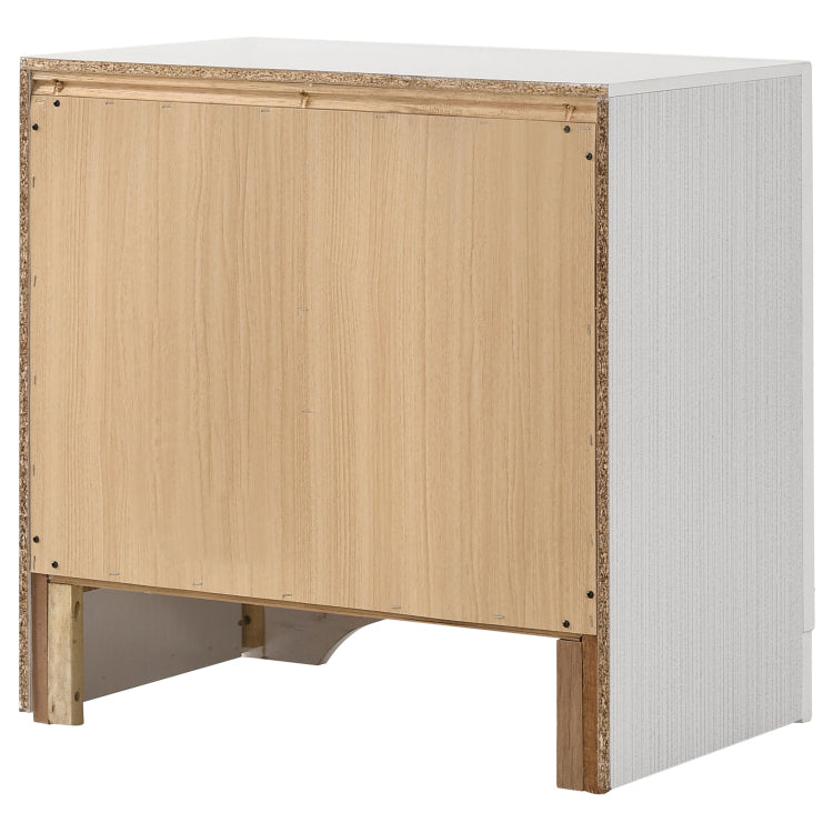 White 2 Drawer Nightstand With Hidden Jewelry Tray