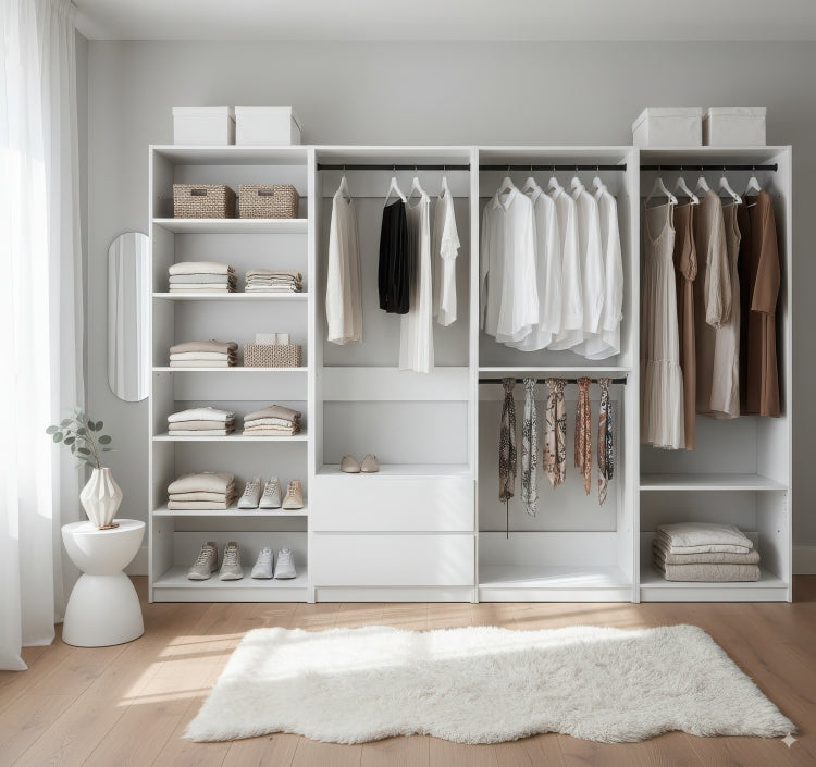 Prosper White Freestanding Walk In Wood Closet System