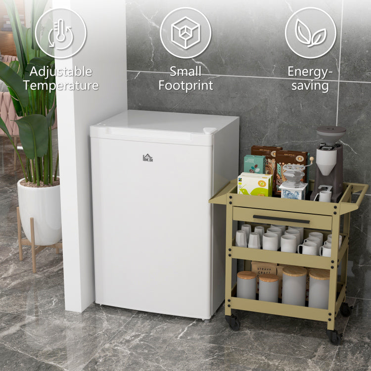 Homcom Upright Freezer, 3.0 Cubic Feet Compact Mini Freezer With Reversible Single Door And Adjustable Thermostat, Small Freezer For Home, Dorm, Apartment, Home Office, White
