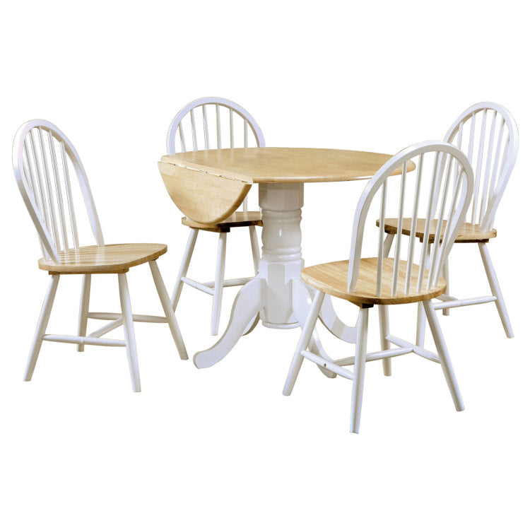 Greer Natural Brown And White 5 Piece Dining Set