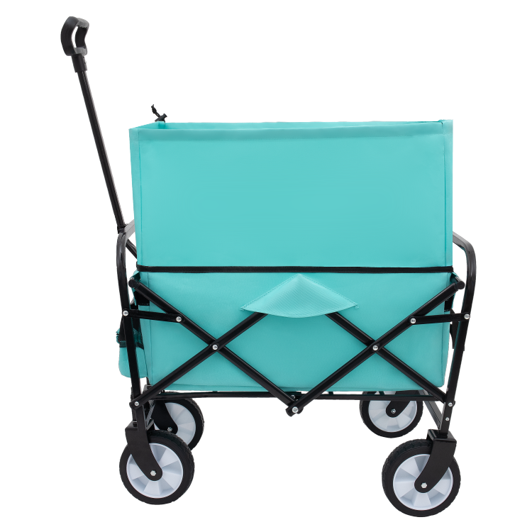 Minimeetall Extention Collapsible Foldable Wagon Cart With Strapping System Beach Wagon Utility Cart Utility Wagon Grocery Cart For For Camping Shopping Sports Gardeing Fishing Supports 225Lbs Blue