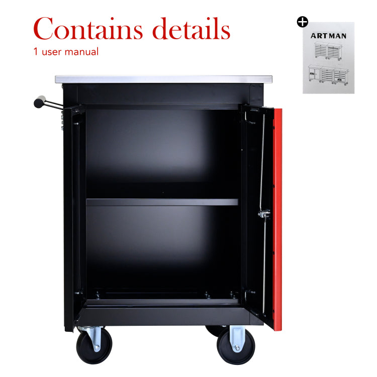 Double Door Clapboardl Multi Function Tool Cart Blak&Red