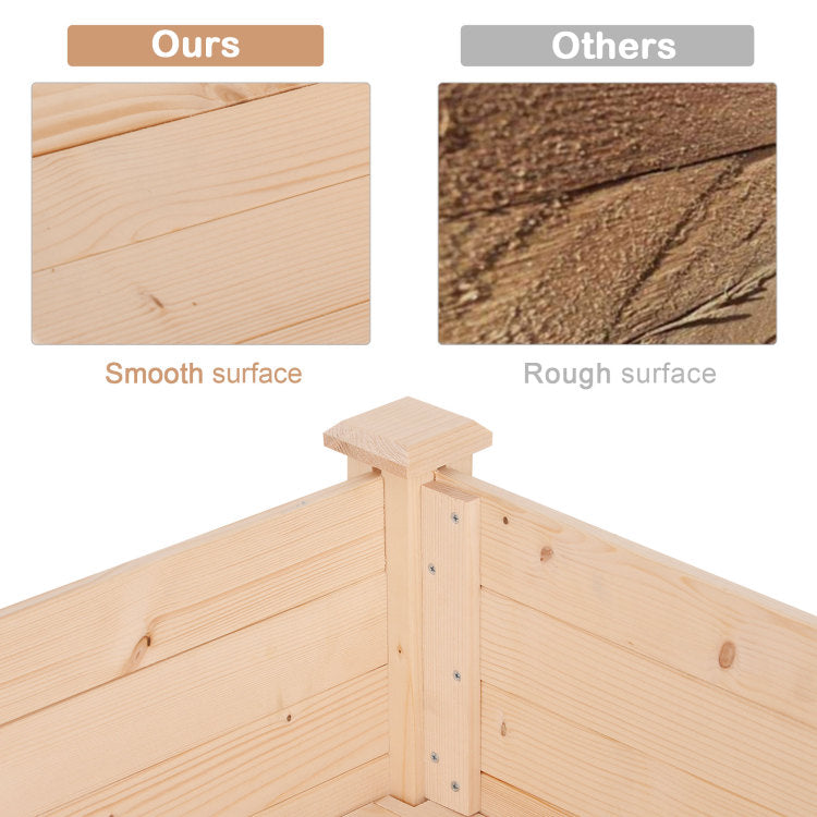 Outsunny Raised Garden Bed With Legs, 48" X 22" X 30", Elevated Wooden Planter Box, Self Draining With Bed Liner For Vegetables, Herbs, And Flowers Backyard, Patio, Balcony Use, Natural