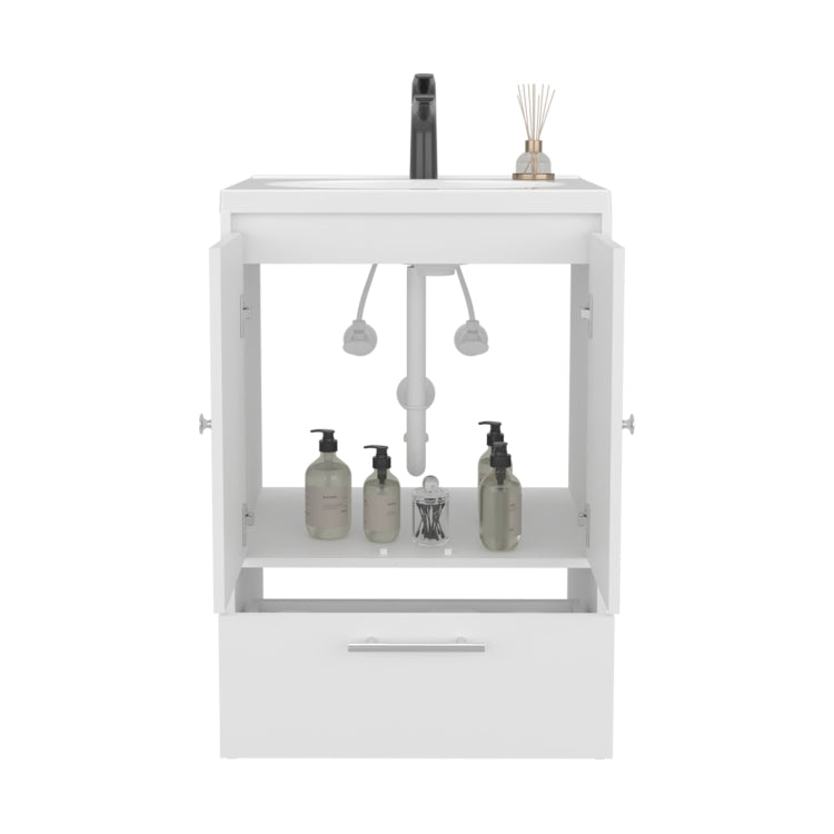 Bathroom Vanity With Two Doors, Two Drawers Madison, White