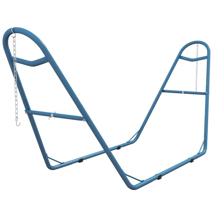 Outsunny Hammock Stand For 2 Person, Portable Adjustable Steel Frame Hammock Stand With Weather Resistant Finish, For 9 14Ft Hammocks, 10.3', 550 Lbs. Capacity, Blue