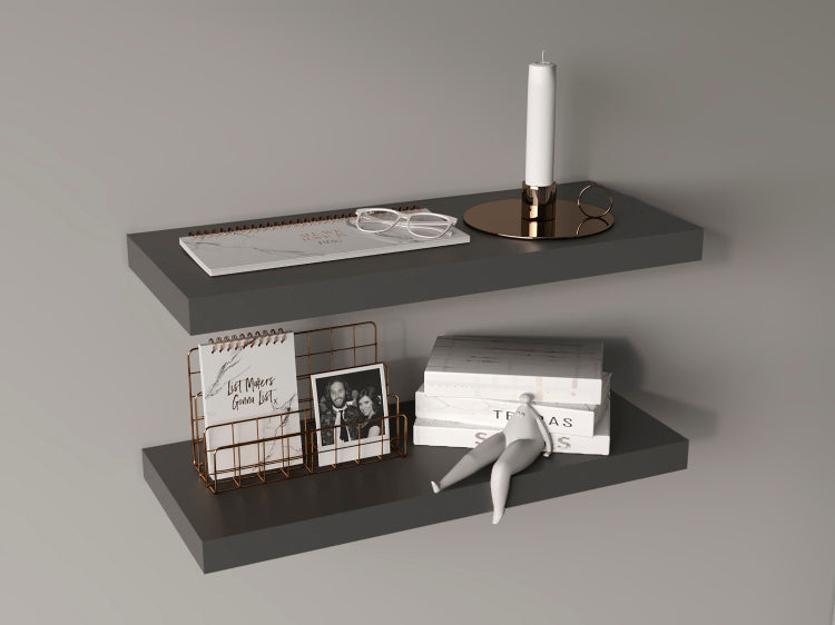 Floating Shelves 1.50" H, 2 Shelves, Matt Gray