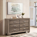 Harrison Washed Taupe 6 Drawer Dresser