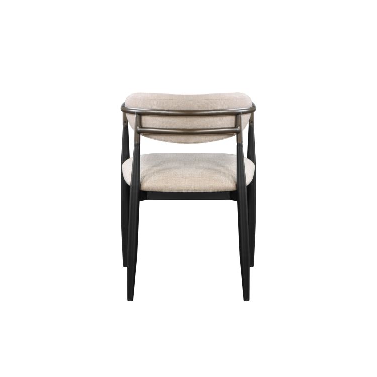 Beige And Black Armchair With Open Back Set Of 2