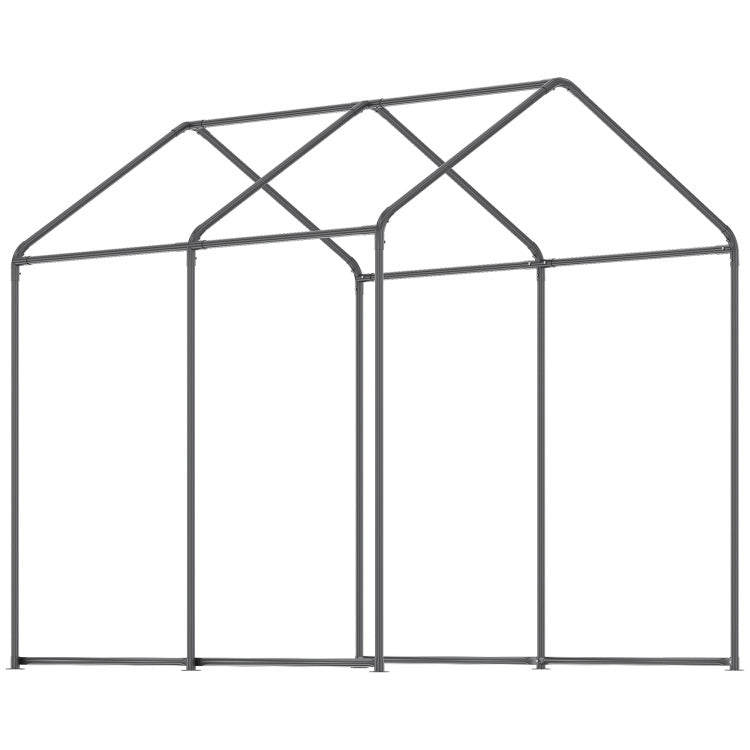 Outsunny 8' X 6' X 7.5' Walk In Greenhouse, Outdoor Gardening Canopy With 6 Roll Up Windows, 2 Zippered Doors & Weather Cover, White